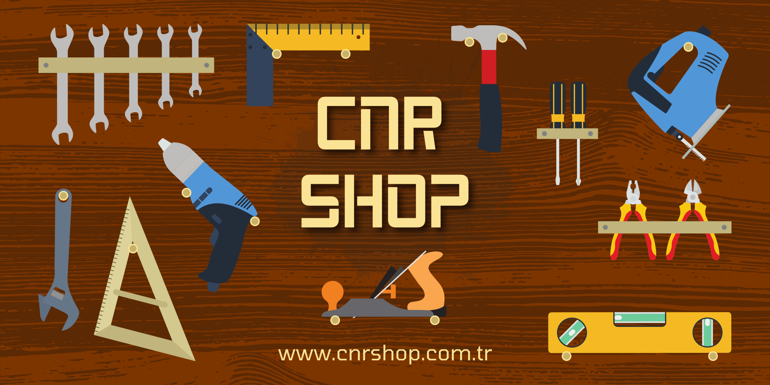 Brown Illustrated DIY Tools Banner