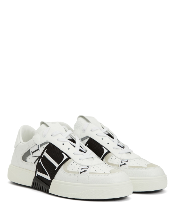 VL7N Siyah Beyaz Erkek Deri Sneaker